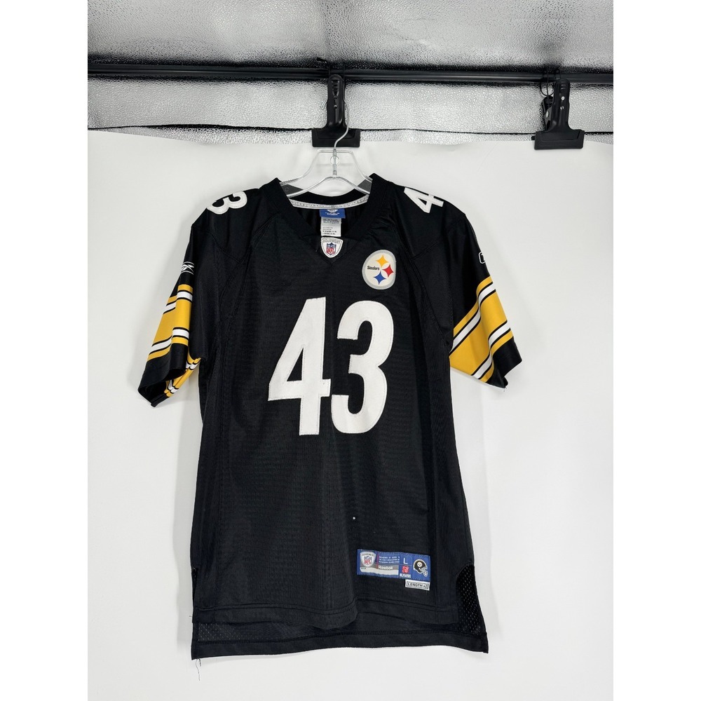 Troy Polamalu Reebok Pittsburgh Steelers Jersey Youth Boys Large Sewn Stitched